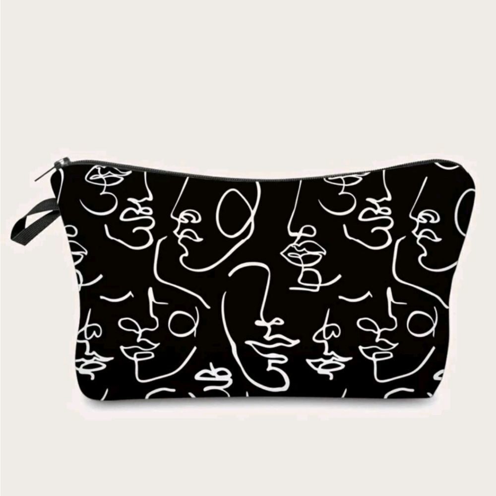 Abstract Face Pattern Pouch